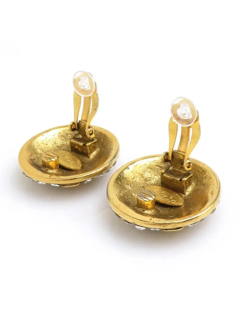 Auth Chanel Cc Logo Clip On Earrings #302728C33B